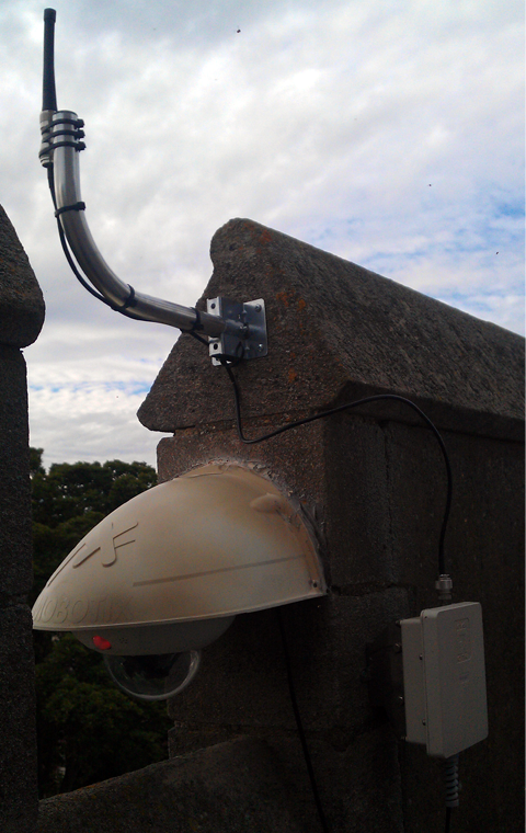 wifi connected cctv camera and access point installation on church steeple providing cctv coverage of church roof in stevenage hertfordshire herts
